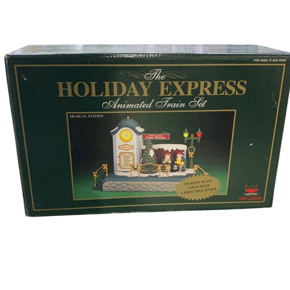 The Holiday Express Animated Train Set Musical Station Plays Songs